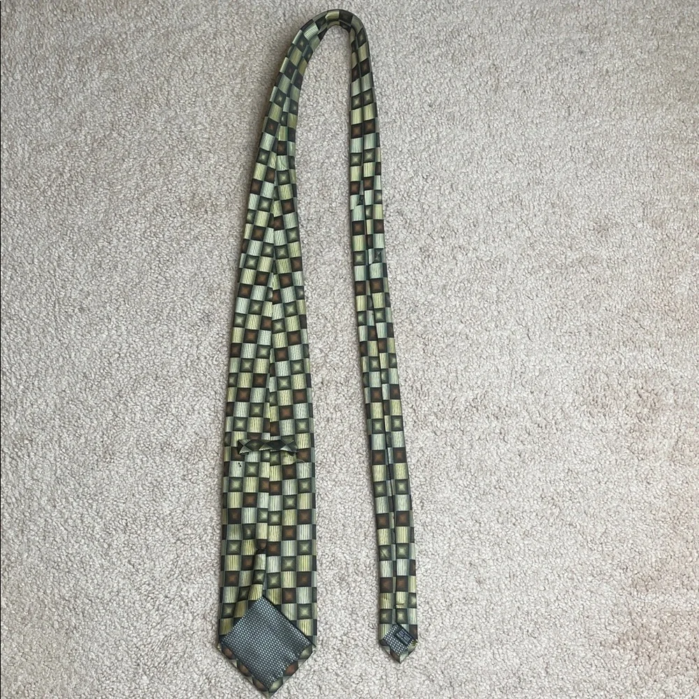 Checkered Green and Black Men's Tie